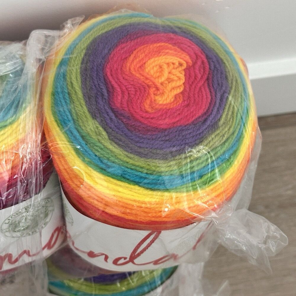 6 Pack Lion Brand Yarn Cakes Mandala Gnome 5.3oz 150g 590yd Each Same Dye Lot - Picture 3 of 8